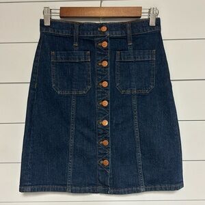 Madewell Button Front Denim Mini Skirt